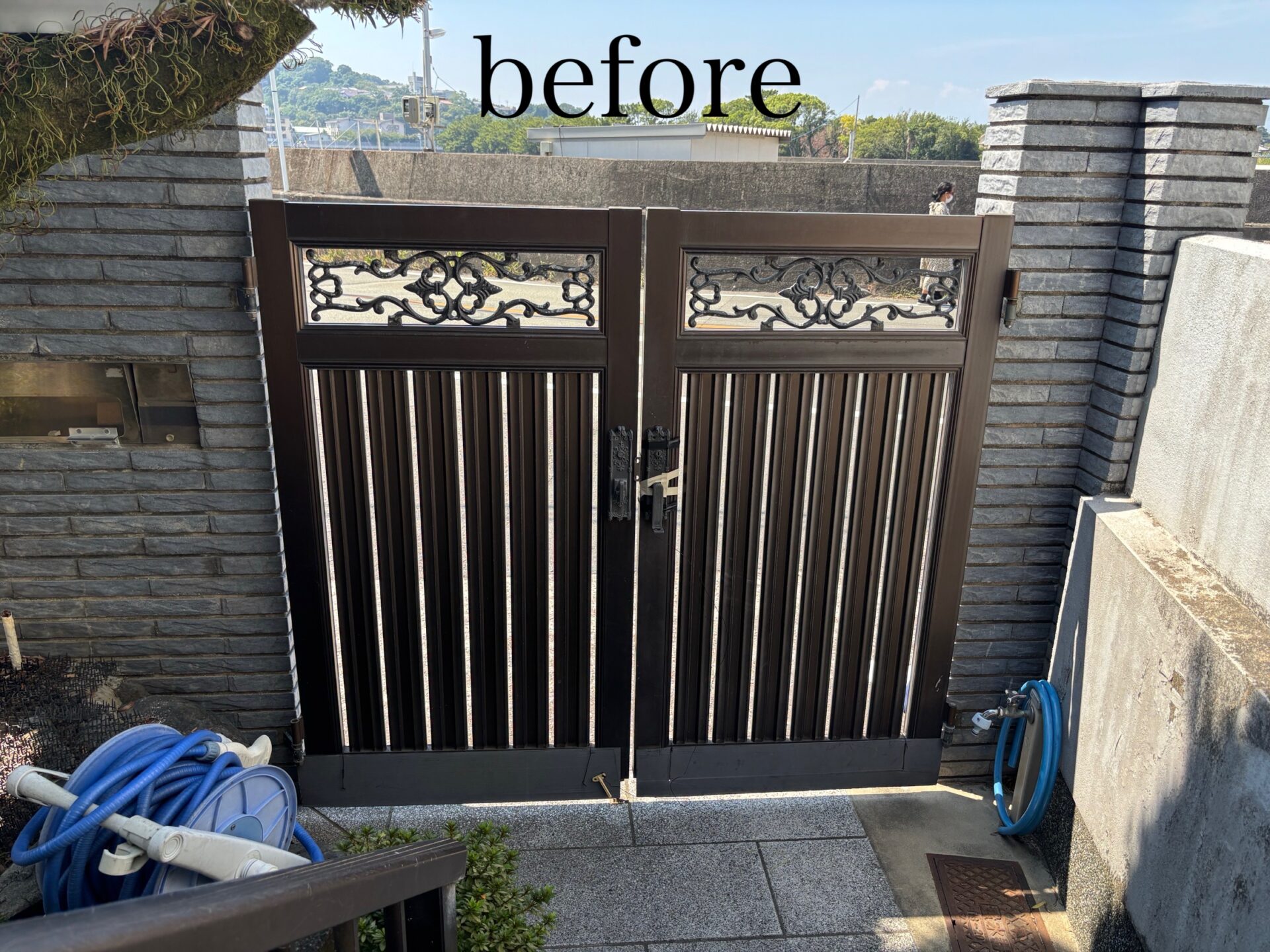 アルミ門扉取替