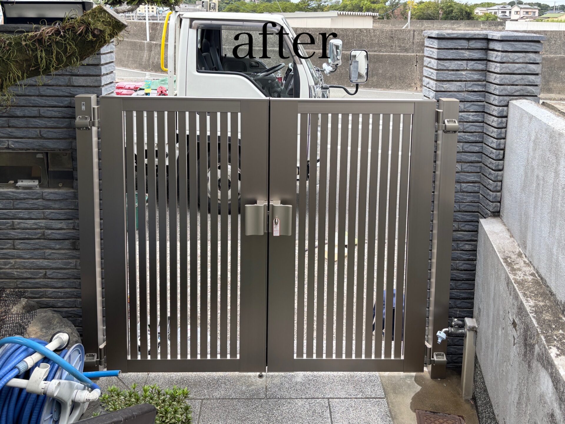 アルミ門扉取替